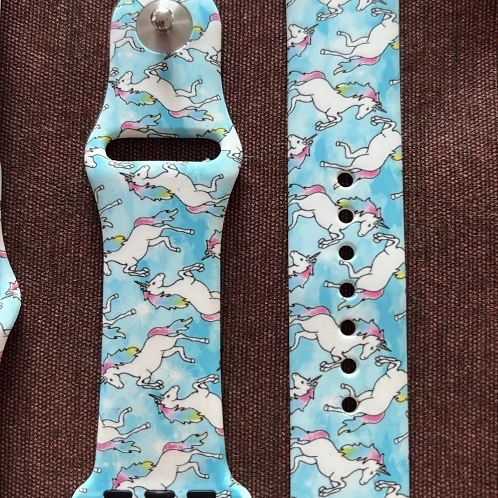 🆕 Silicone Fun🦄 Unicorn Print Apple Watch Band- Sz S/M 38/40